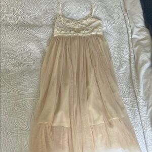 Target Cream Ruched Babydoll Dress Spaghetti Strap Formal